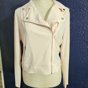 Candie's Pink Leather Moto Jacket Asymmetrical Design